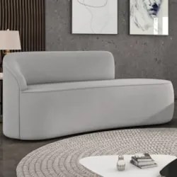 Sofá 2 Lugares Para Sala 140cm Orgânico Wendi Suede Cinza I01  - Mpoze