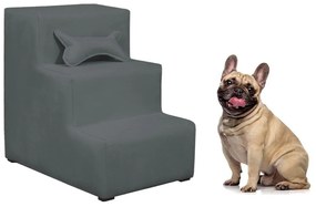 Escada Pet 3 Degraus Almofadada Suede Várias Cores - Cinza Grafite
