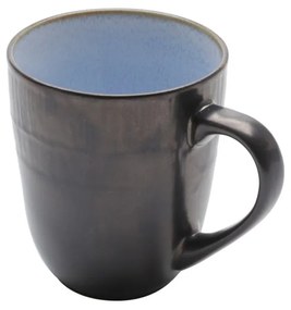 Caneca De Cerâmica Rustic Marrom E Azul 10x8cm 355ml 35396 Bon Gourmet