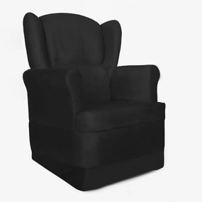 Poltrona Ana de Amamentação com Balanço Suede Preto
