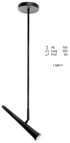 Plafon Stratus Haste Vertical 06X30X70Cm Cone Slim Longo Articulado Me... (CAFÉ)