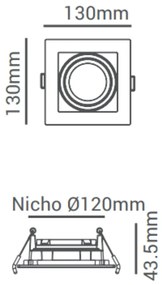 Spot De Embutir Quadrado Recuado 13X13X4,4Cm 1 X Par20 - Branco | Opus...
