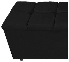 Calçadeira Estofada Manchester 90 cm Solteiro Corano Preto - ADJ Decor