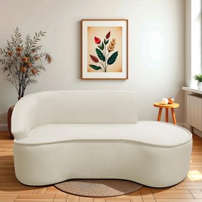 Divã Recamier Curvo Sala de Estar Recepção Marrocos 200cm Lado Direito Bouclé