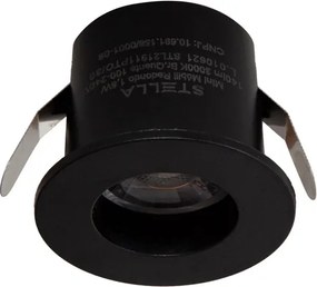 Plafon Led De Embutir Redondo Preto 1,5W 25 3000K Mobili