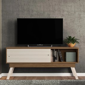 Rack TV 65 Pol 150cm Bancada para Sala Orlin M20 - D'Rossi - Naturale e Off White