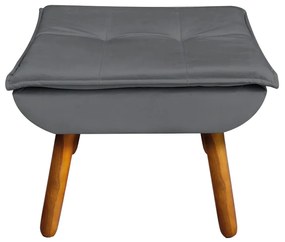 Puff Banqueta Decorativo Pé Palito Opala Veludo Grafite D03 - D'Rossi