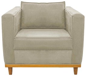Poltrona Decorativa Europa Linho Bege ADJ Decor