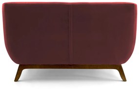 Sofá 2 Lugares Odeon D07 140cm Base Madeira Veludo Bordô - D'Rossi