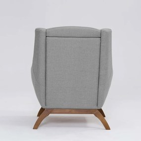 Poltrona Decorativa Mildred D07 Pés Madeira Linho Mescla Elefante - D'Rossi