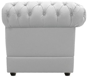 Kit Poltrona e Namoradeira Chesterfield Ana Suede Branco - ADJ Decor
