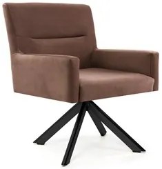 Poltrona Decorativa Giratória Base Eiffel Preto Angel Veludo C-276 Fer