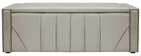Calçadeira Baú King Minsk P02 195 cm para cama Box Linho - ADJ Decor