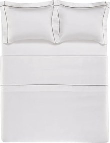 Jogo de Cama Trussardi Girelli Bambu 300 Fios Branco e Nocciola - King  King