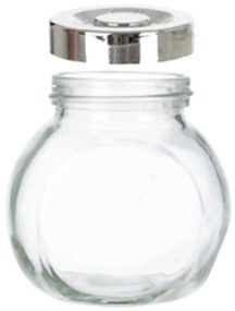 Kit 3 Porta Temperos em Vidro com Tampa Metálica Prata 170ml - D'Rossi