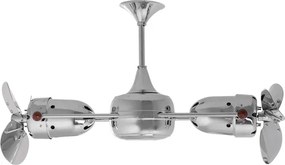 Ventilador De Teto Aco Aluminio Cromado 127V Duplo Dinamico