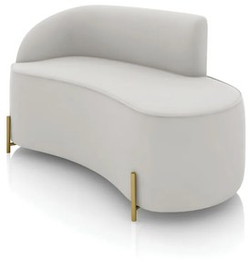 Sofá 2 Lugares Orgânico 140cm Pé Dourado Morgan Veludo D03 - D'Rossi - Cinza