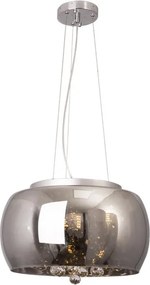 Pendente Vidro Cristal Cromado 40Cm Medusa