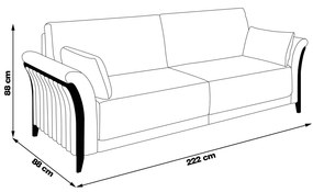 Sofá Decorativo 3 Lugares 222cm Market Linho Chumbo G45 - Gran Belo