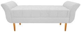 Recamier Estofado Ari 140 cm Casal Corano Branco - ADJ Decor