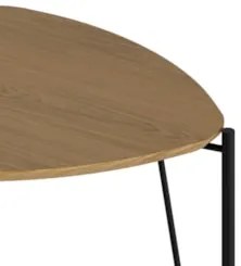 Mesa Lateral Para Sala Pés Metálicos Kit 2 Blen Louro/Preto I06 - Mpoz