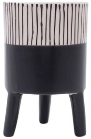 Cachepot Vaso Decorativo de Cerâmica Bright Colors Preto Grande