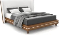 Cama King 195cm Com Cabeceira Many Z37 Bouclê Off/Caramelo - Mpozenato