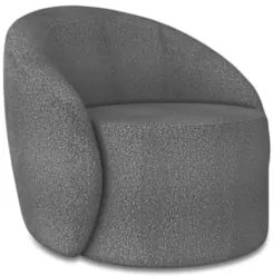 Sofá 3 Lugares 180cm Wendi e Poltrona Steve Boucle Grafite I01  - Mpoz