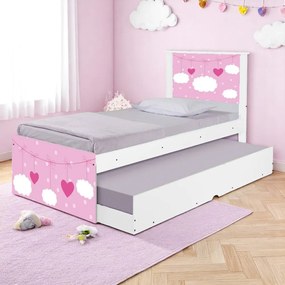 Cama Solteiro Infantil com Cama Auxiliar 195x96cm Personagens K02 - D'Rossi - NUVEM MENINA