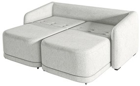 Sofá Cama Modulado Retrátil e Reclinável Decorativo Varsóvia 236cm Linho Cinza G33 - Gran Belo