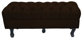 Puff Retro Luis Xv Capitonê 1 Metro Suede Marrom - D'Rossi