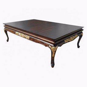 Mesa de Centro Provençal Detalhes em Ouro Design de Luxo Peça Artesanal
