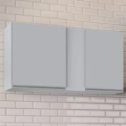 Armário de Cozinha Aéreo 100cm 2 Portas Indiana Cinza Claro - Lumil