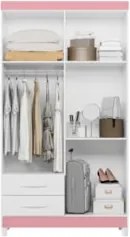 Guarda Roupa Solteiro 103cm com Espelho Dony Flex A02 Branco - Mpozena