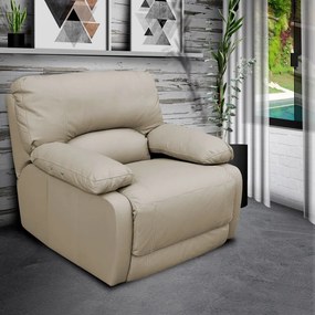 Poltrona do Papai Reclinável Elétrico Asmará Power Touch Small Couro Avelã G43 - Gran Belo