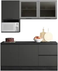 Armário de Cozinha CP01 e Tampo Grace Grafite Z44           - Mpozenat