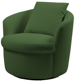 Poltrona Base Giratória Portofino Linho Rústico Verde Musgo G92 - Gran Belo