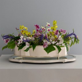 Centro de Mesa Clássico C/ Cordão Palha St James Prata