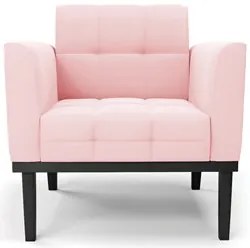 Sofá Namoradeira e 2 Poltronas Base Madeira Preto Ana Suede Rosa Bebê