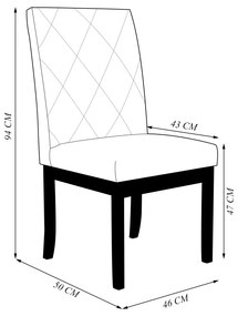 Kit 6 Cadeiras de Sala de Jantar Estofadas Gomes Madeira Maciça Linho Off White G78 - Gran Belo