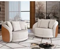Kit 2 Poltronas Decorativa para Sala Pés Madeira Kaly M22 Sintético Ca