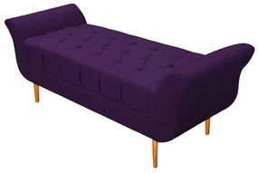 Recamier Estofado Ari 160 cm Queen Size Suede Roxo - ADJ Decor