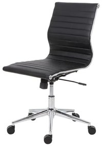 Cadeira Sevilha Eames Sem Braco PU Preto Base Cromada -38228 Sun House