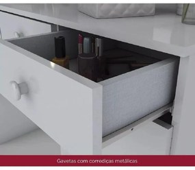 Penteadeira Camarin Led Com Espelho 1 Porta 4 Gavetas