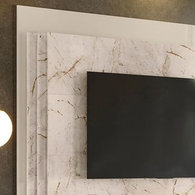 Estante de TV 65 Pol 183cm Sala de Estar Fayron Calacata/Off white M20 - D'Rossi