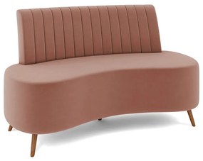 Sofá 2 Lugares Living 160cm Pé Palito Maraú Veludo K01 - D'Rossi - Rose