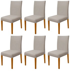 Kit 6 Cadeiras de Jantar Milan Veludo Nude