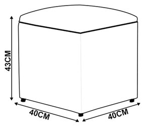 Puff Decorativo Quadrado para Sala Lígia Sintético E03 - D'Rossi - Pink