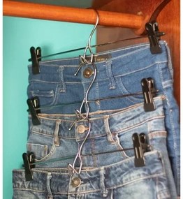 Conjunto com 3 Cabides de Metal com Gancho Frontal