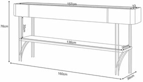 Aparador Rennes Decorativo MDP/MDF Pés de Aço Off White/Champagne G26 - Gran Belo